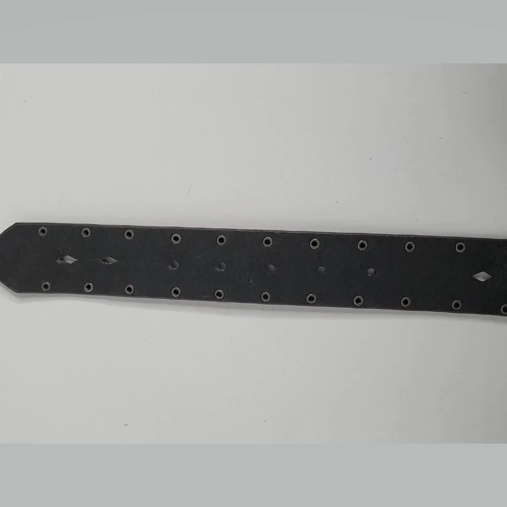 Leather Belt Sz Small 32 Gun Pistol Wings Buckle Brown Embossed‎ Studded Western